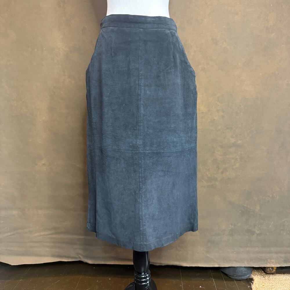 Vintage Smith and Forester Suede Pencil Skirt Women’s Size 12 Black
